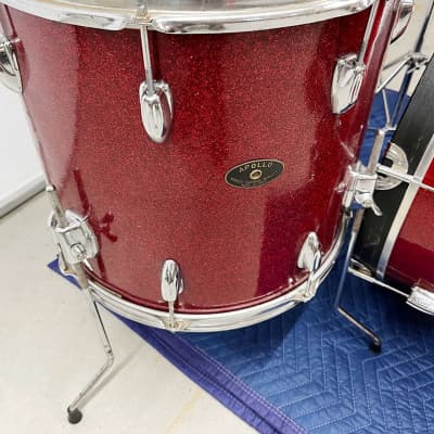 Vintage 1960s Apollo Made In Japan Drum Set in Red Sparkle image 7