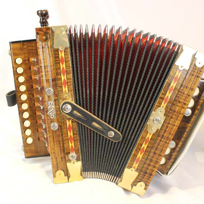 5972 - Walnut Acadian Cajun Diatonic Button Accordion Key of | Reverb