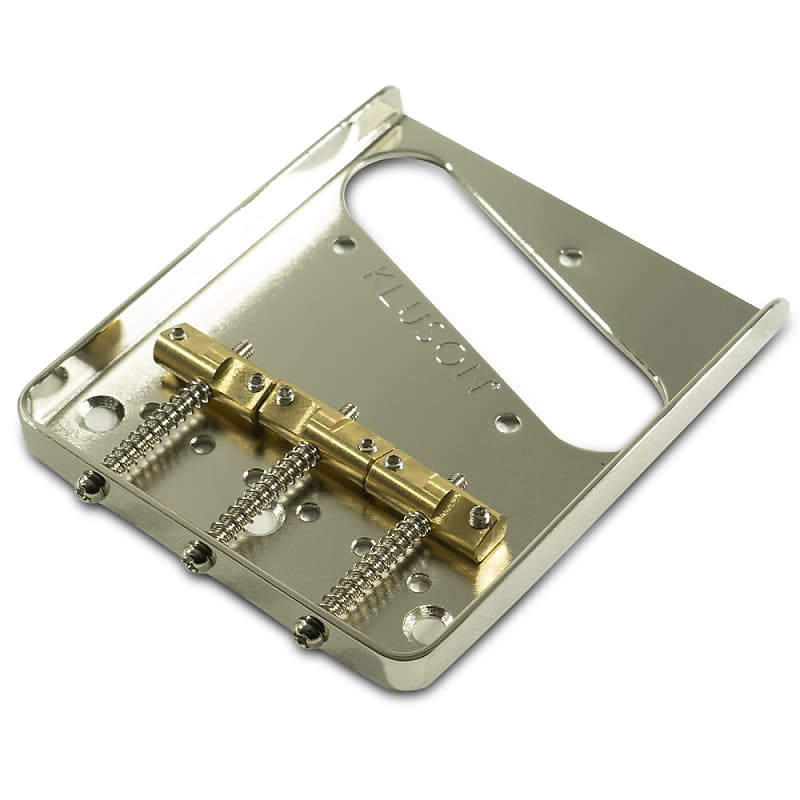 Kluson Hybrid Replacement Bridge For Fender American Standard Telecaster Steel w/ Intonated Brass image 1