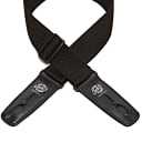 Lock-It Straps Poly with Leather End 2" wide Guitar Strap  Black