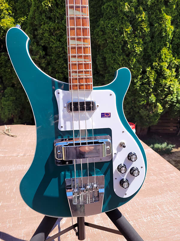 Rickenbacker 4003 turquoise bass guitar