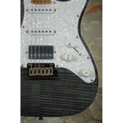 JET GUITARS JS450 TBK - Stratocaster HSS Roasted Maple Neck - Flame Top Transparent Black image 5