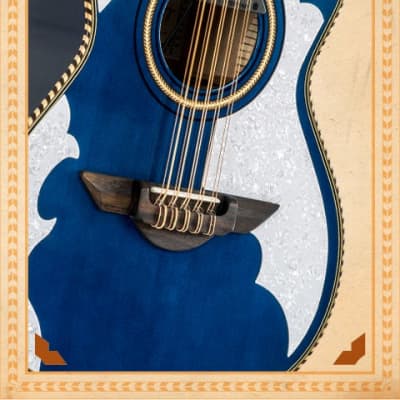H Jimenez Bajo Quinto LBQ4ETB Trans Blue Acoustic Electric Guitar with Gig Bag image 14