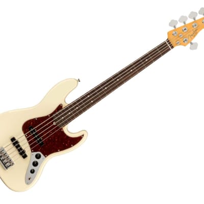 Used Fender American Professional II Jazz Bass V - Olympic White w/ Rosewood FB