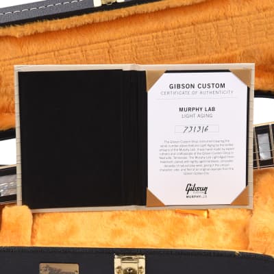 Gibson Custom Shop Murphy Lab 1957 Les Paul Custom Reissue 3-Pickup Ebony Light Aged w/Bigsby (Serial #731316) image 11