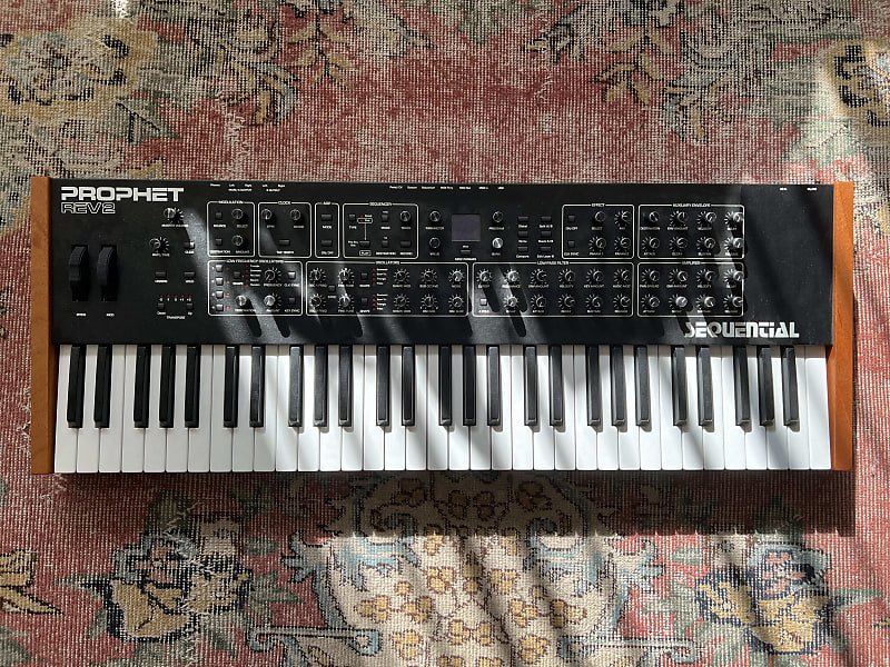 Sequential Prophet Rev2 61-Key 16-Voice Polyphonic Synthesizer Black with Wood Sides image 1