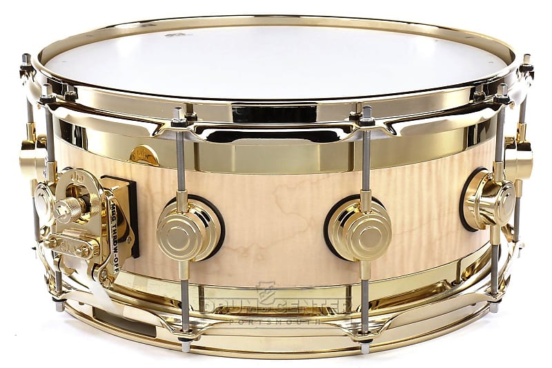 DW Collectors Edge Snare Drum 14x6 Natural Satin Oil w/ Gold Hw