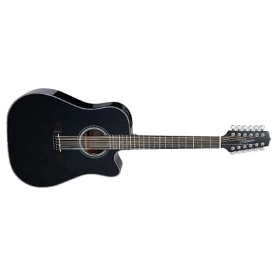Takamine G Series GD30CE-12 Dreadnought 12-String Right-Handed Dreadnought Acoustic-Electric Guitar with Rosewood Fingerboard (Black) image 3
