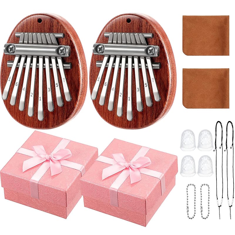 2 Set 8 Keys Mini Thumb Piano Include 2 Music Sheet 2 Reverb