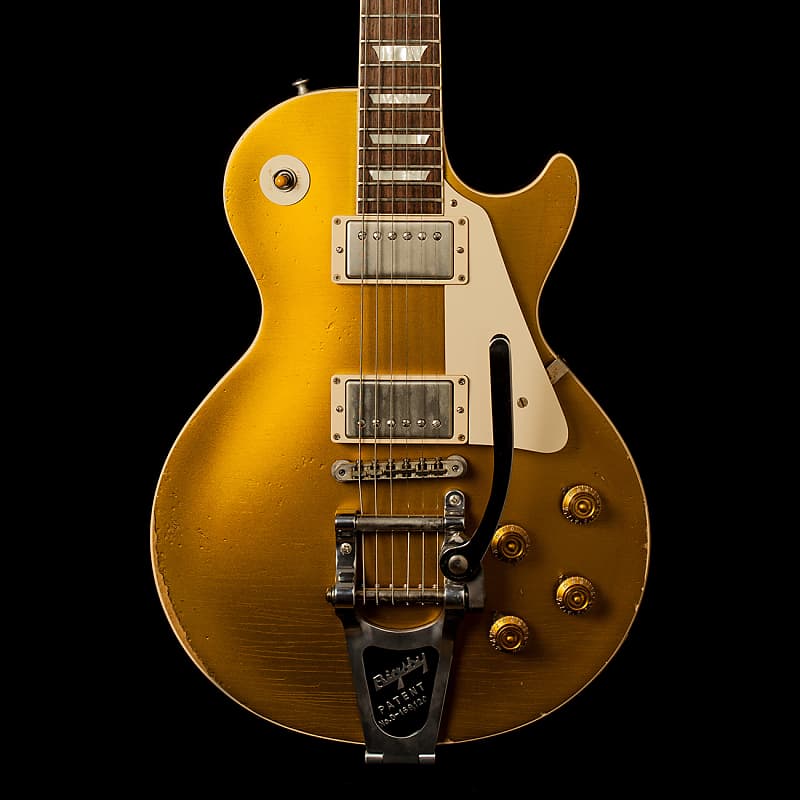 Gibson Les Paul Goldtop 1957 Heavy Aged Antique Gold Bigsby | Reverb