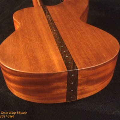Bruce Wei Solid Spruce, Mahogany Tenor Harp Ukulele, Vine Inlay, Hard Case HU17-2060 image 6