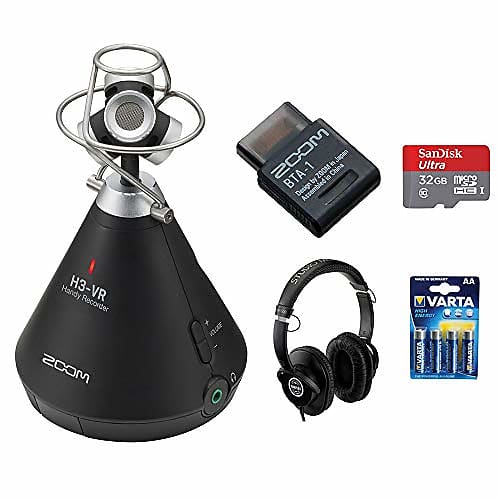 Zoom H6 All Black Handy Recorder Bundle with Headphones and 16GB