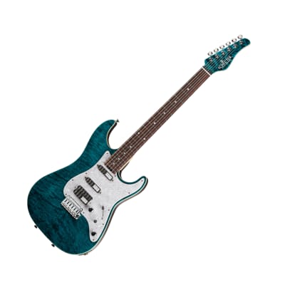 Schecter Japan SD-4-22-VTR Ocean Green Quilted Maple Top