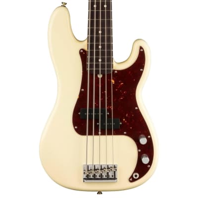 Fender American Professional II Precision Bass V 5-String Bass (Olympic White, Rosewood Fretboard) for sale