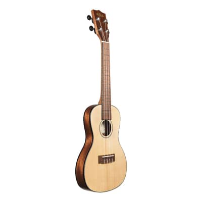 Kala Satin Solid Spruce Mahogany Travel Concert Ukulele with Gig Bag image 8