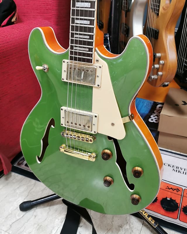 Harley Benton HB35Plus Metallic Green Semi hollow body Reverb
