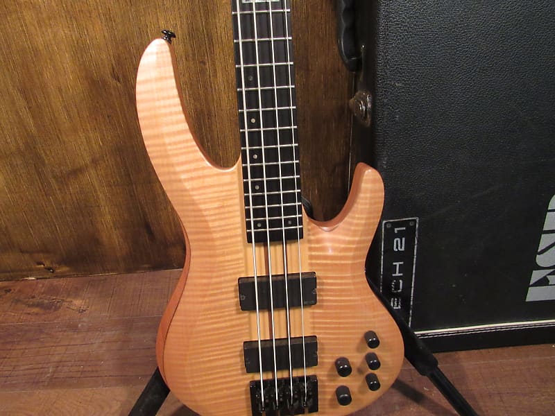 ESP LTD B-1004 Deluxe Natural Satin 4 String Bass Guitar With | Reverb