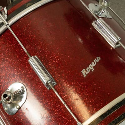 1960s Rogers Tower Sparkling Red Pearl Drum Set image 6