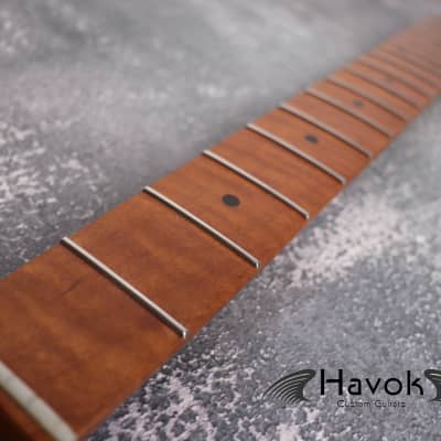 Strat Spoke Wheel Roasted Flame Maple Neck, Stainless Steel Frets, Satin ST Neck, 22 Medium Jumbo Jescar, S-Type Guitar Part Replacement Vintage image 10