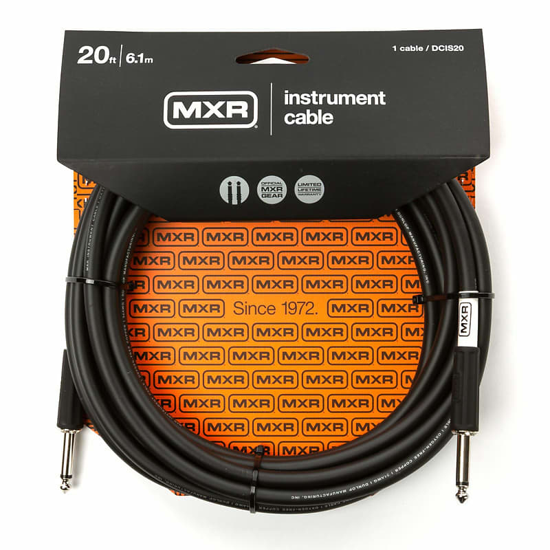 MXR DCIS20 Standard Series 20 ft. Straight Instrument Cable, Black image 1