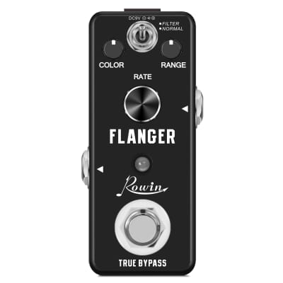 Rowin Classic Analog Flanger Guitar Effect Pedal with Special Vibration Rumbling Noise Effect Black image 4
