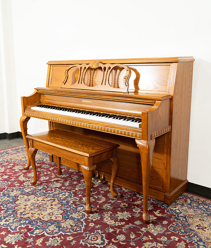 Baldwin 45" 5045 Upright Piano | Satin Oak | SN: 433360 | Used image 1