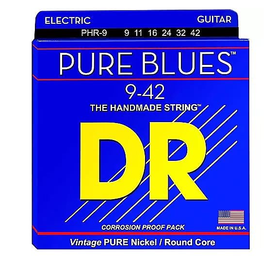DR Strings PHR9 Pure Blues Nickel Light Electric Guitar Strings 9-42 image 1