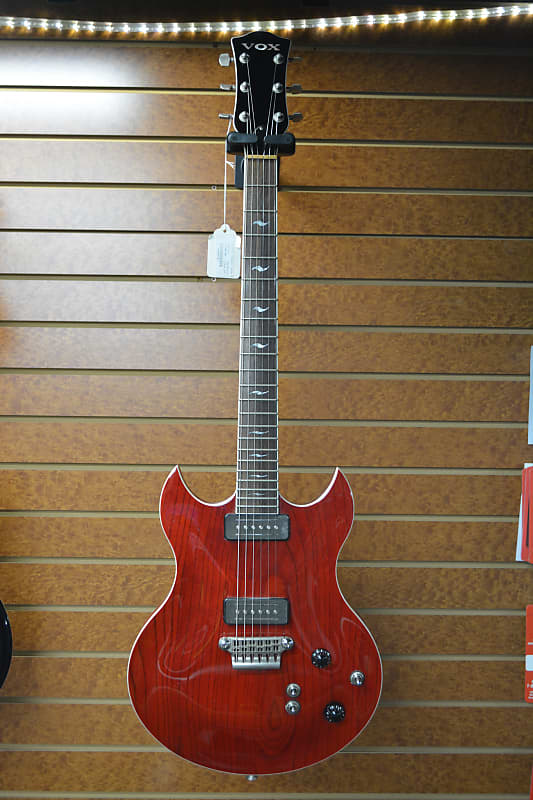 Vox SDC-55 Double Cutaway Transparent Red with Gigbag | Reverb