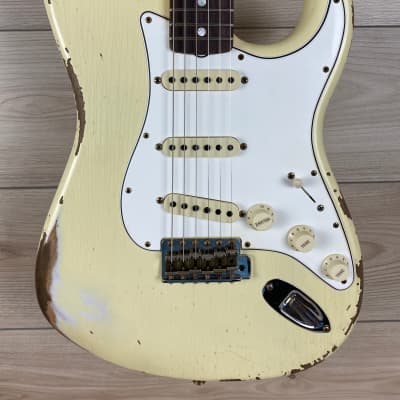 Fender Custom Shop 1967 Stratocaster Heavy Relic Electric Guitar Aged Vintage White image 1
