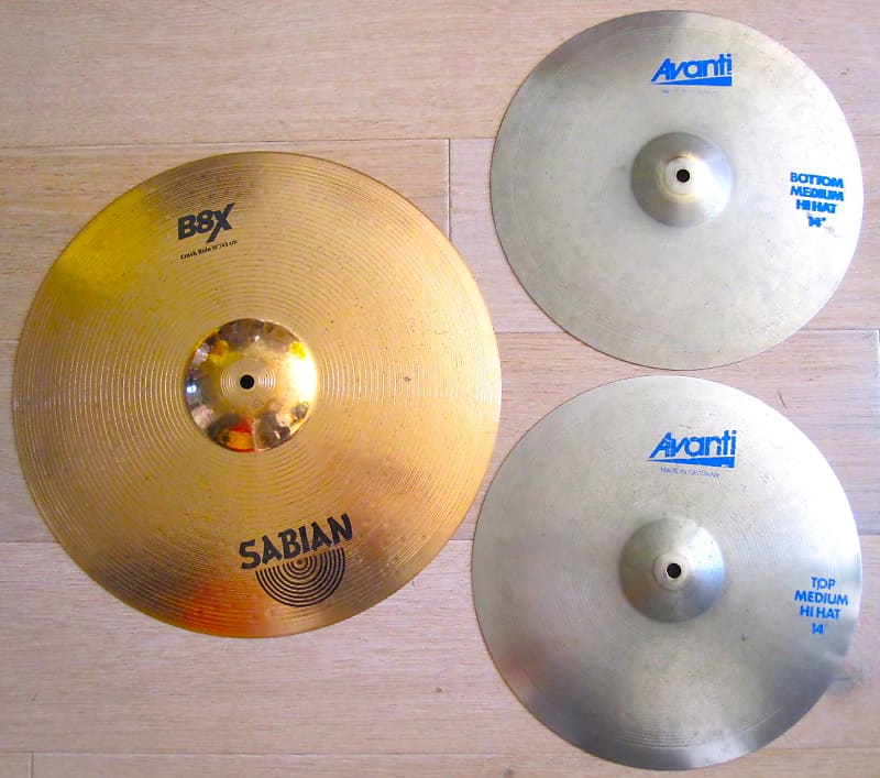 Sabian 18" B8X Crash Ride Cymbal & 14" Avanti Medium Hihat Cymbals image 1