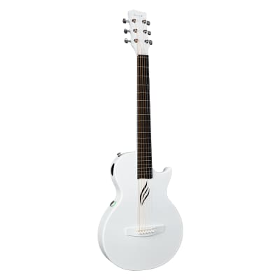 Enya Nova Go SP1 Carbon Fiber AcousticPlus Guitar White (1/2 Size) for sale