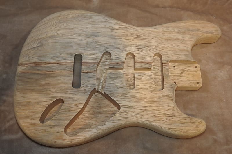 Unfinished 1 Piece White Limba/Korina Stratocaster Body S/S/S Pickup Routes Very Light 3 Pounds 6.2 Ounces! image 1