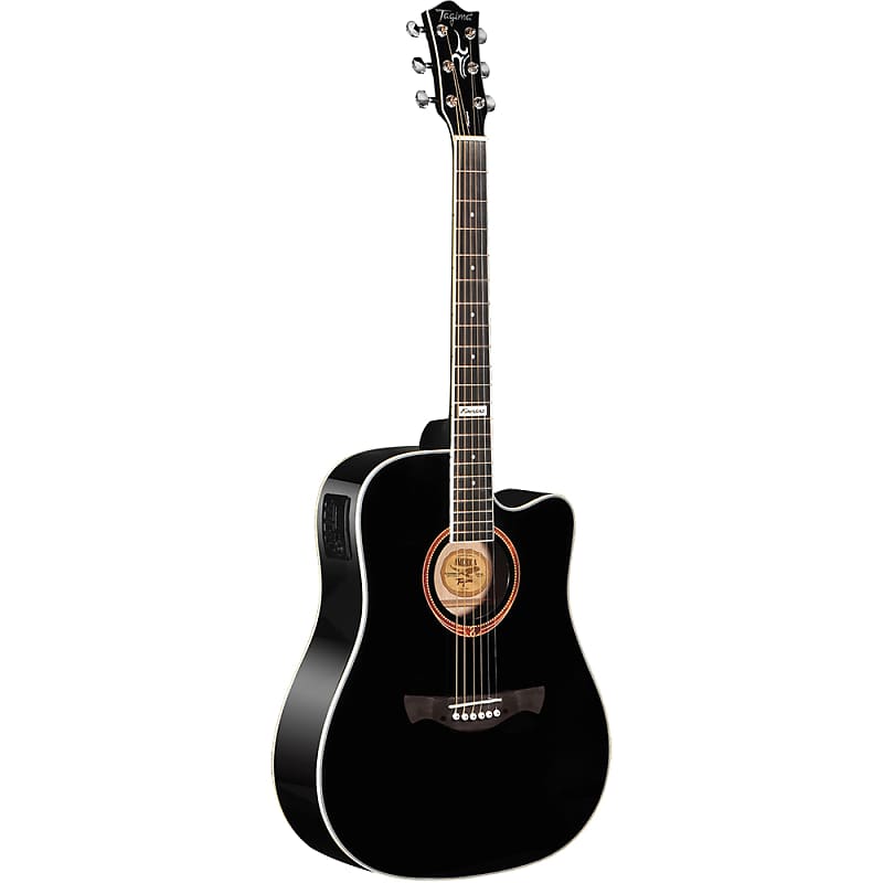 Tagima Guitars America Series Kansas T Acoustic Electric Guitar, Black image 1