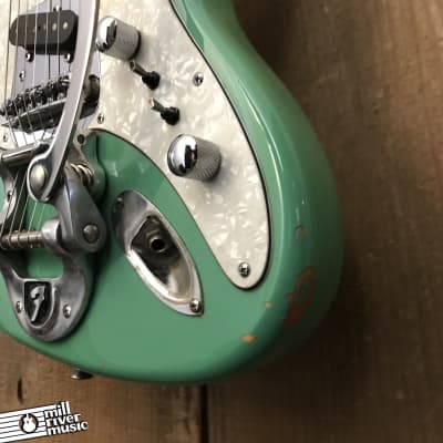 Custom "Surfcaster" Offset Parts Guitar Surf Green w/ Tweed Hard Case image 9