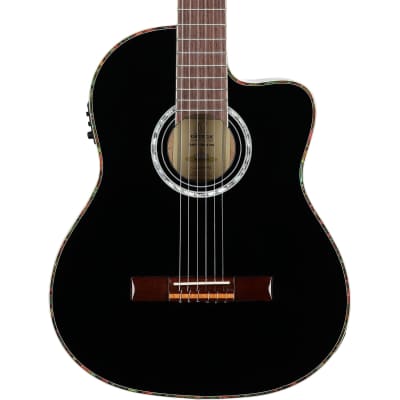 Ortega RCE141 Classical Acoustic-Electric Guitar (with Gig Bag) - Black image 1