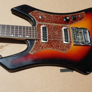 Univox Electric 12 String Guitar Vintage Japan  1960s  Sunburst Offset Body Twelve image 8