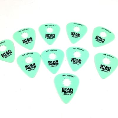 Everly Star Guitar Picks  12 Pack  .88mm Mint Green for sale