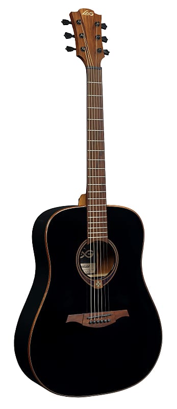 LAG T118D-BLK Tramontane Dreadnought Acoustic Guitar. Black T118D-BLK-U image 1