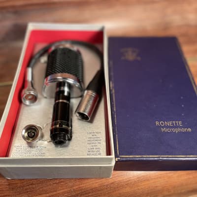 Vintage Ronette SB 742 Crystal Dual Capsule Microphone 50s Black / Silver (Rare) NOS image 2