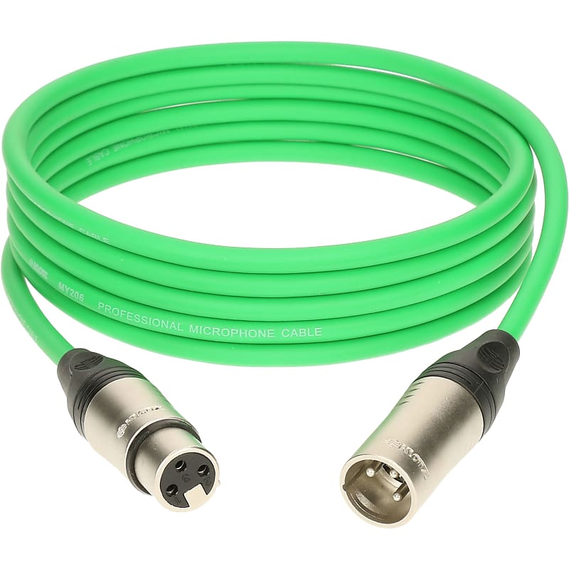 Klotz M1K4FM1000 Microphone Cable green 10m Microphone Reverb