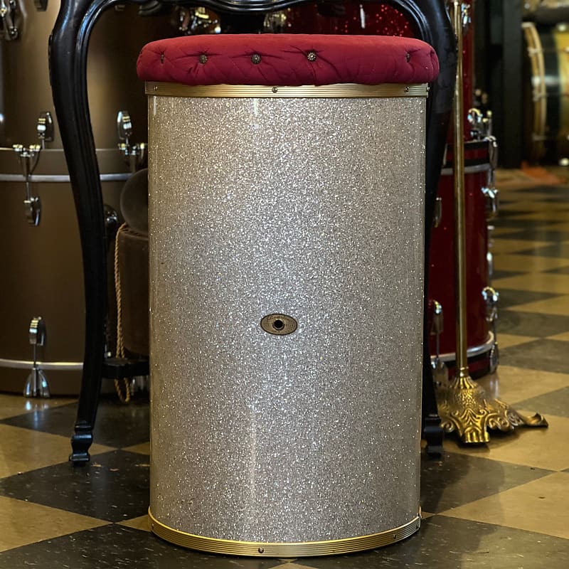 VINTAGE 1950's Slingerland Canister Throne in Silver Sparkle 24" image 1