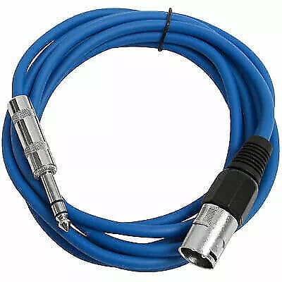 1/4" Trs To Xlr Male 10' Patch Cable - Blue image 1
