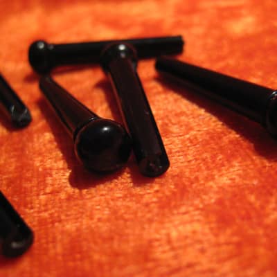 No Name Set of 6 Black Plastic Bridge Pins image 4