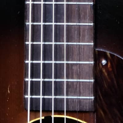Unbranded Parlor Acoustic Guitar 1940's-1950's Sunburst image 10