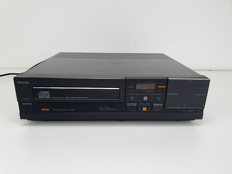 Philips CD104 Vintage CD player - Black - Fully working  			