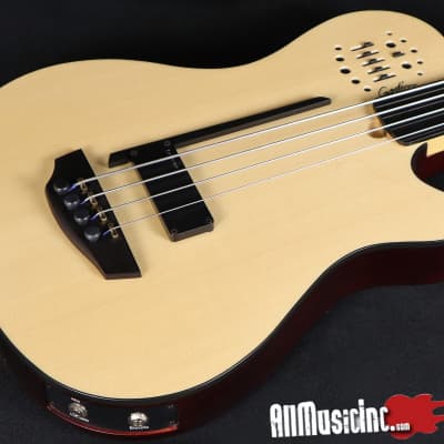Godin A4 Ultra Fretless SF Natural Semi-Acoustic Electric Bass Guitar image 3