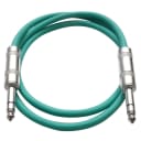 SEISMIC AUDIO - Green 1/4" TRS 2' Patch Cable - Effects