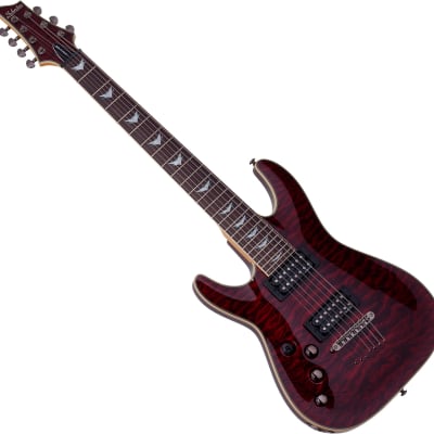 Schecter Omen Extreme-7 Left-Handed Electric Guitar in Black Cherry Finish image 1