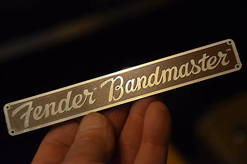 Fender Bandmaster 1956 tweed logo plate RI*super rare USA Reverb