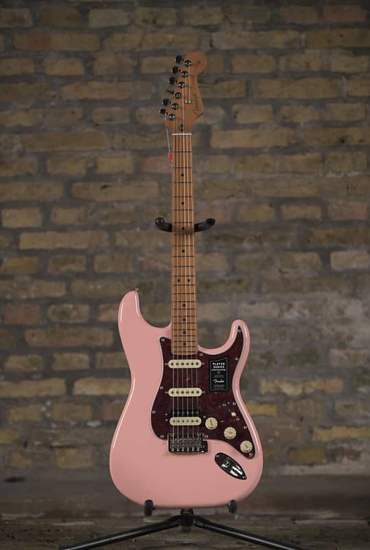 Fender Player Deluxe Stratocaster HSS - Shell Pink with Roasted Maple  Fingerboard, Sweetwater Exclusive in the USA